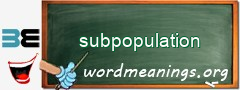 WordMeaning blackboard for subpopulation